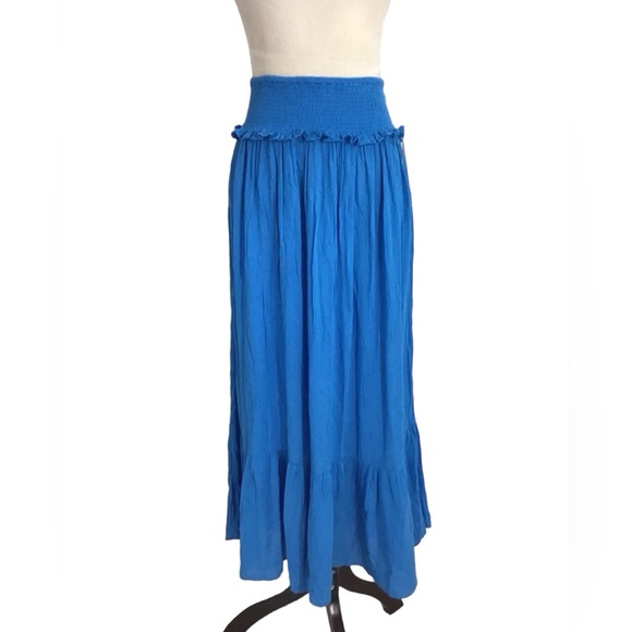 Scoop Dresses & Skirts - Scoop Boho Tiered Blue Maxi Skirt Women’s Size Small